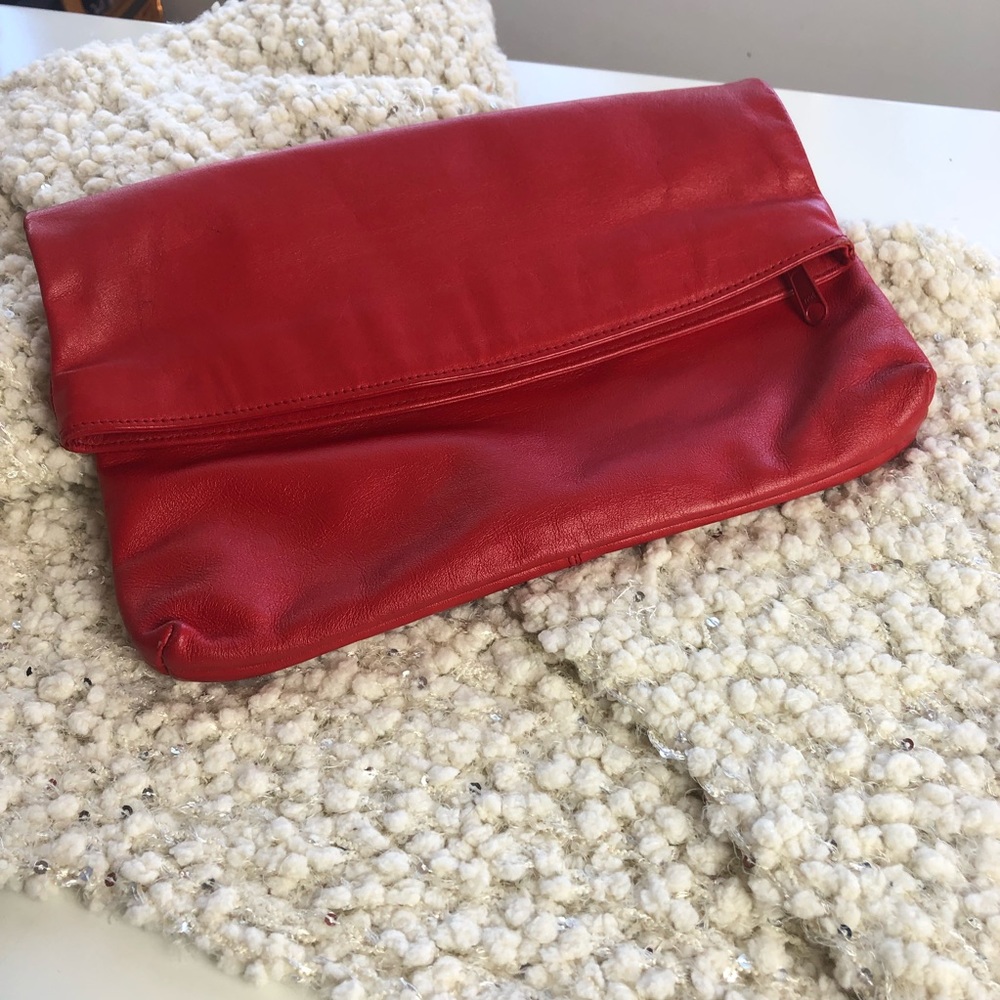 AXIOM red clutch genuine leather